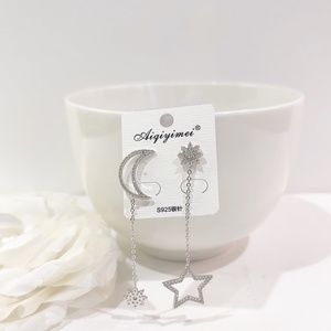 925 Sliver Cubic Zirconia Drop Earrings NWT